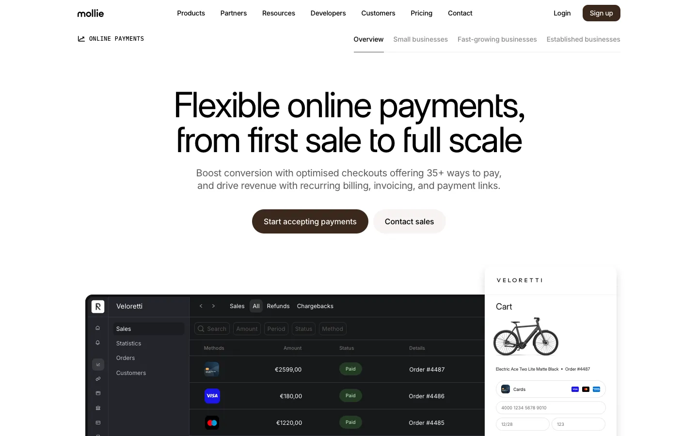 mollie.com - Product Screenshot Preview