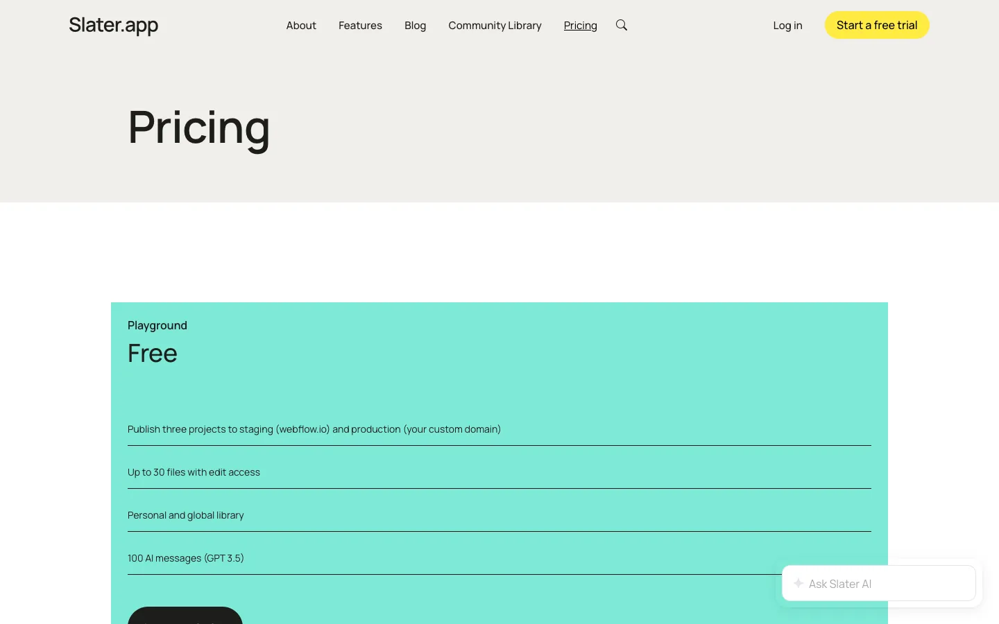 slater.app - Pricing Screenshot Preview