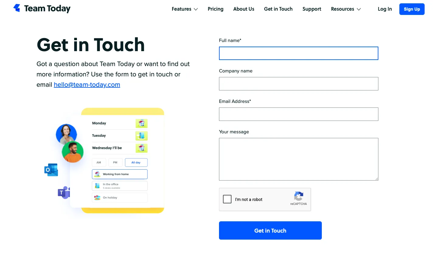team-today.com - Contact Screenshot Preview
