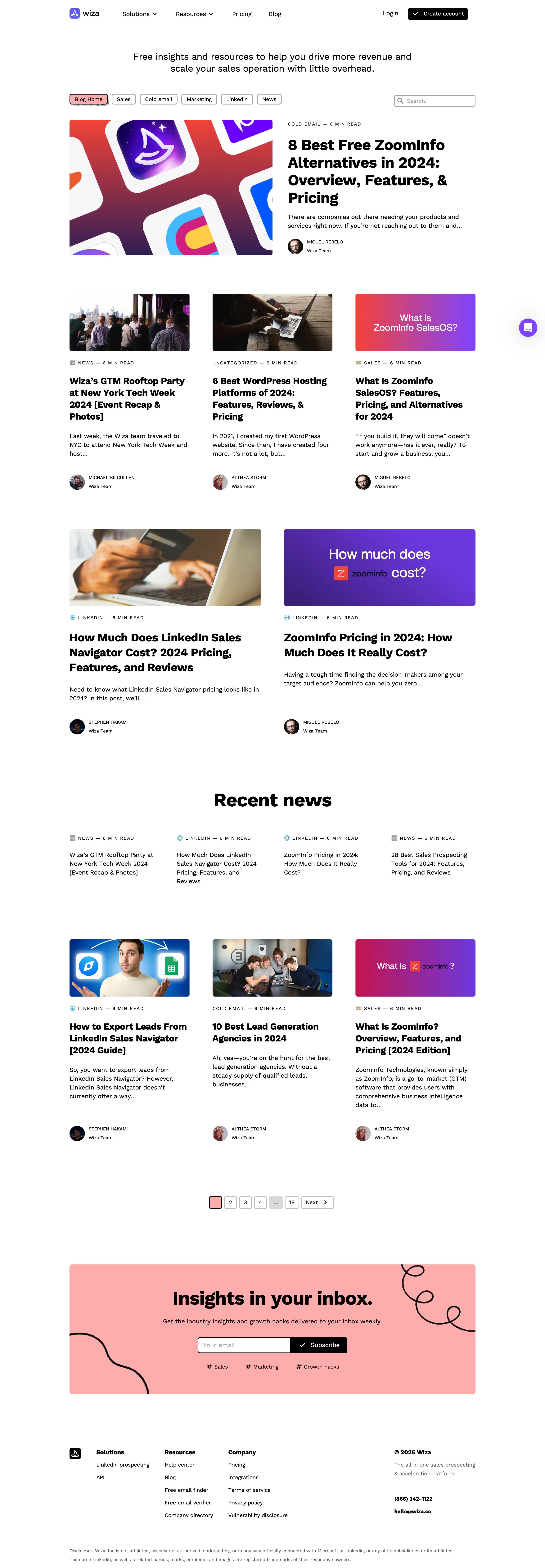 wiza.co - Wiza Blog - Tips and ideas to help you drive more revenue. - Desktop Screenshot