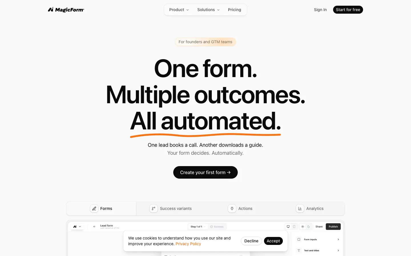 getmagicform.com - Landing Screenshot Preview