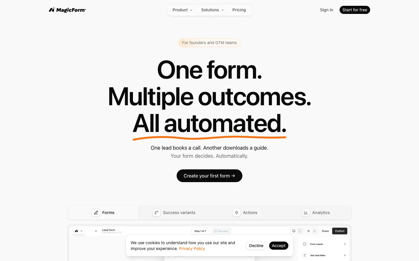 getmagicform.com - Landing Screenshot Preview