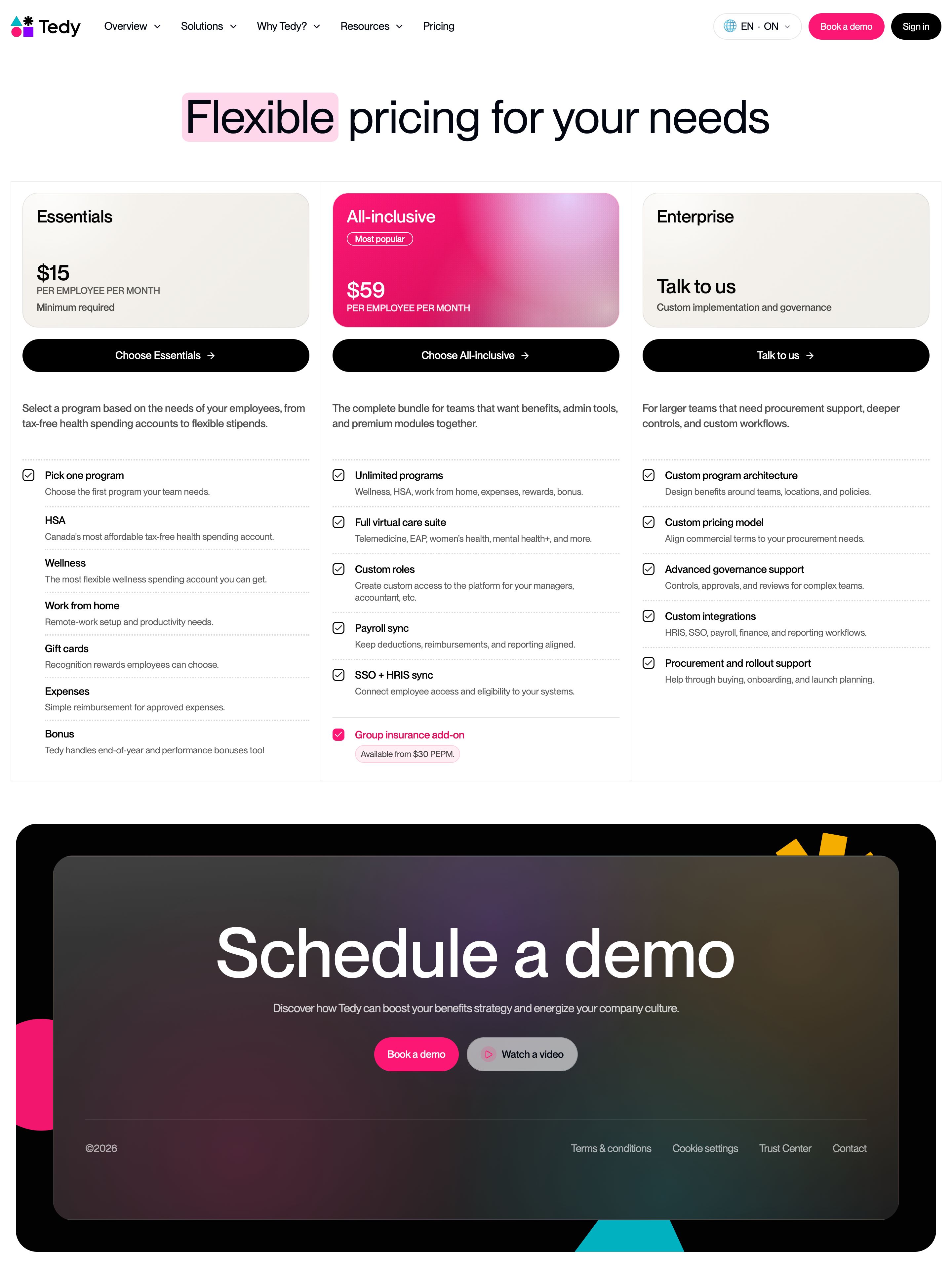 tedy.app - Flexible benefits pricing | Tedy - Desktop Screenshot