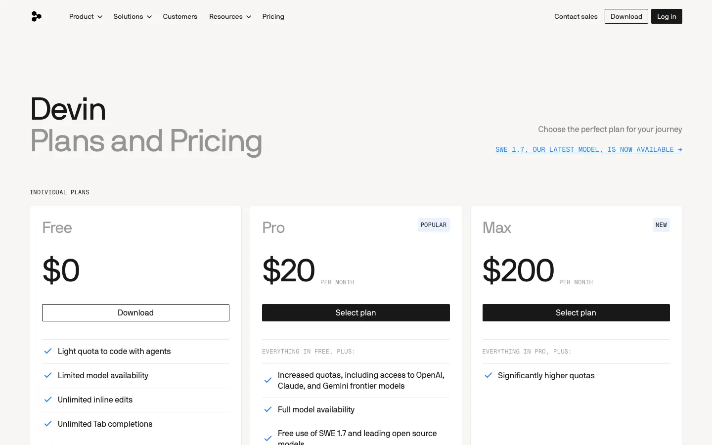 windsurf.com - Pricing Screenshot Preview