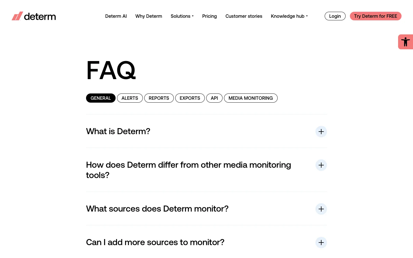 determ.com - FAQs Screenshot Preview
