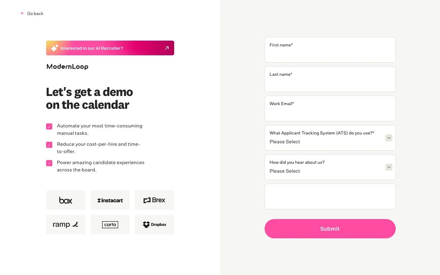 modernloop.com - Book a demo Screenshot Preview