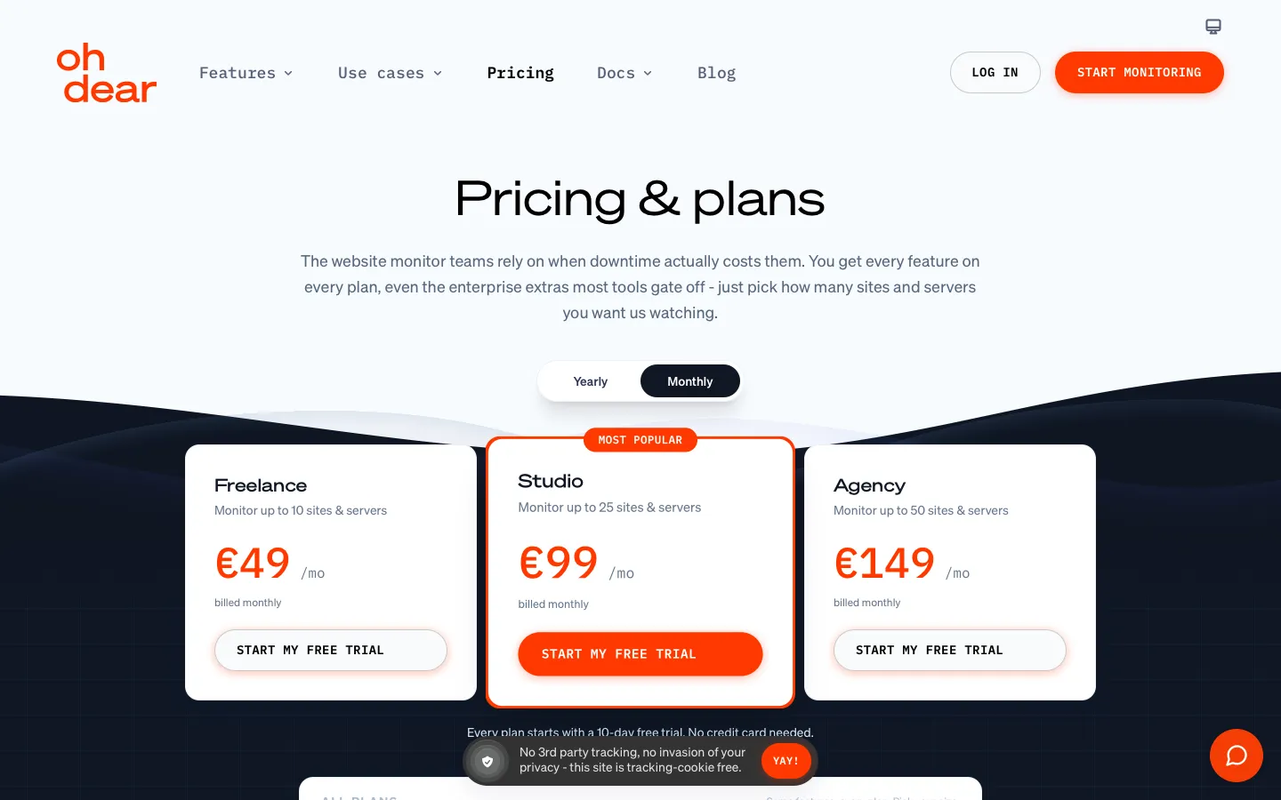 ohdear.app - Pricing Screenshot Preview