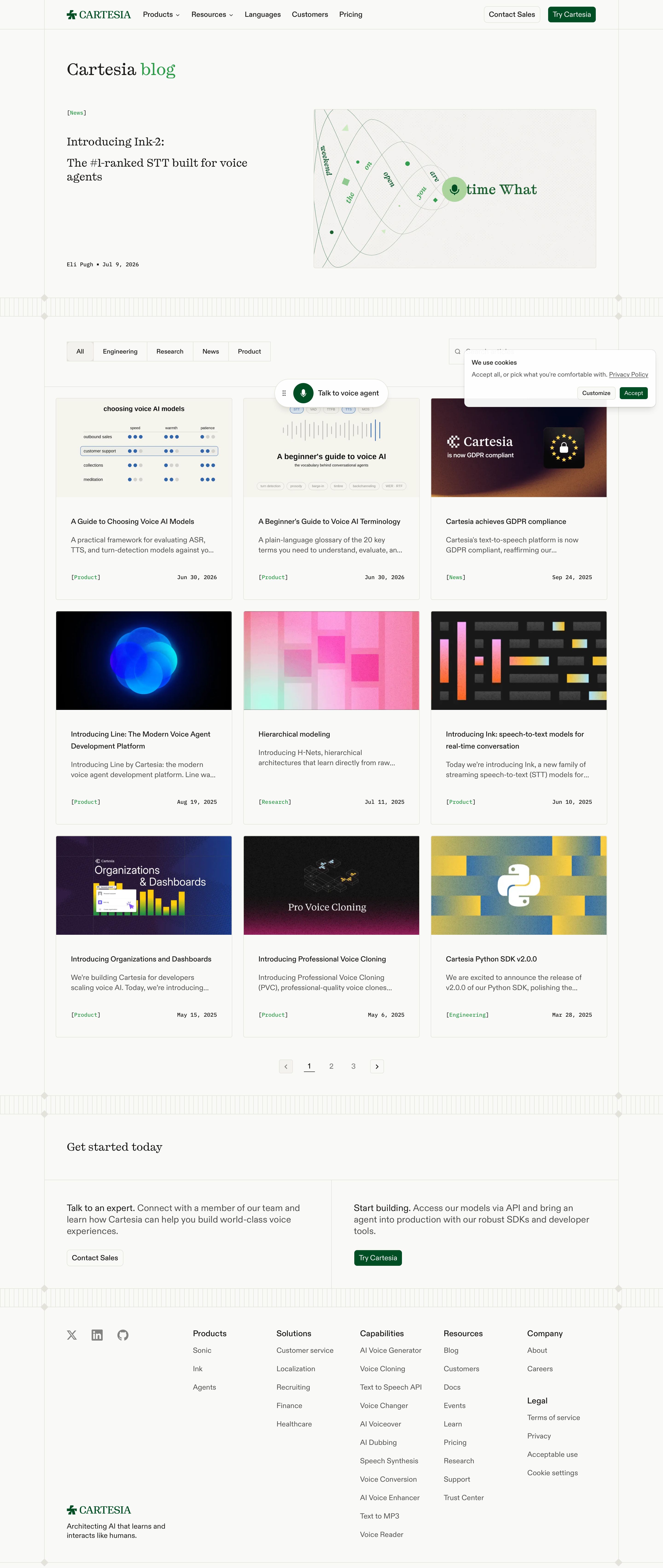 cartesia.ai - Cartesia | Blog - Desktop Screenshot