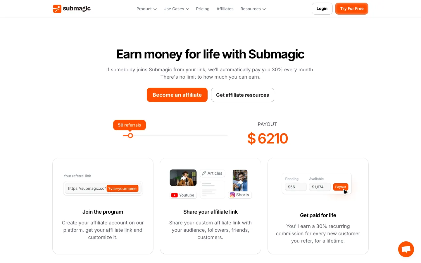 submagic.co - Affiliates Screenshot Preview