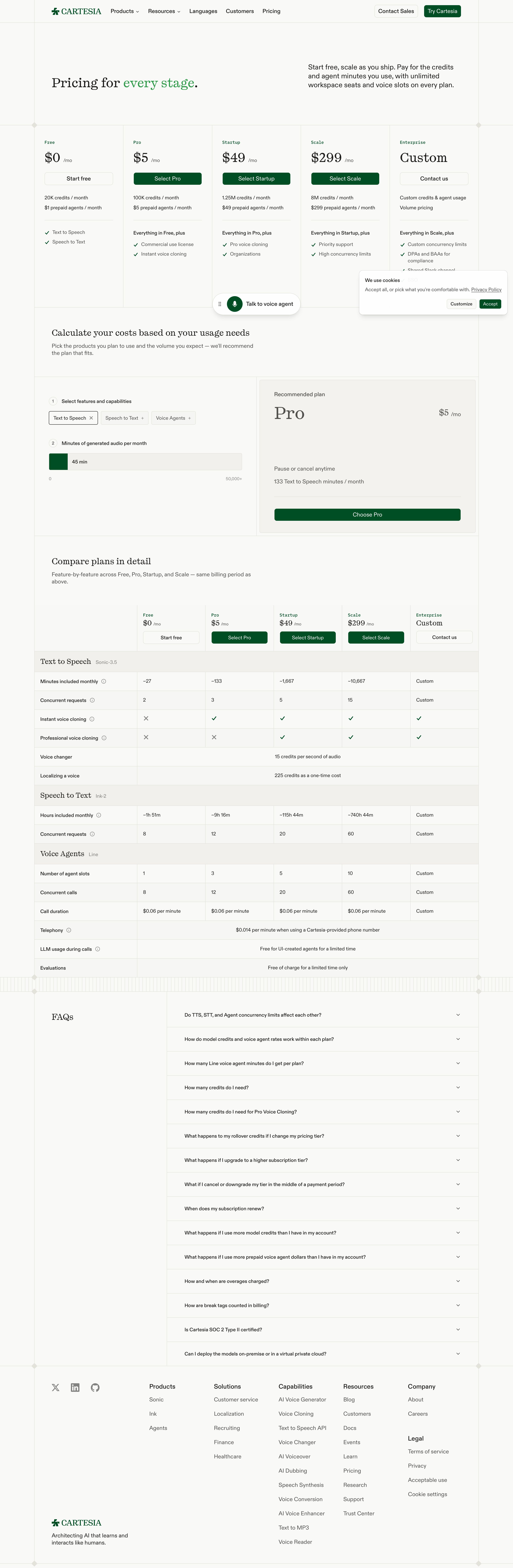 cartesia.ai - Cartesia | Pricing - Desktop - Thu Jul 30 2026 06:40:36 GMT+0000 (Coordinated Universal Time) Screenshot