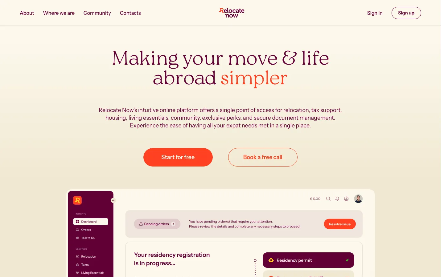 relocatenow.io - Landing Screenshot Preview
