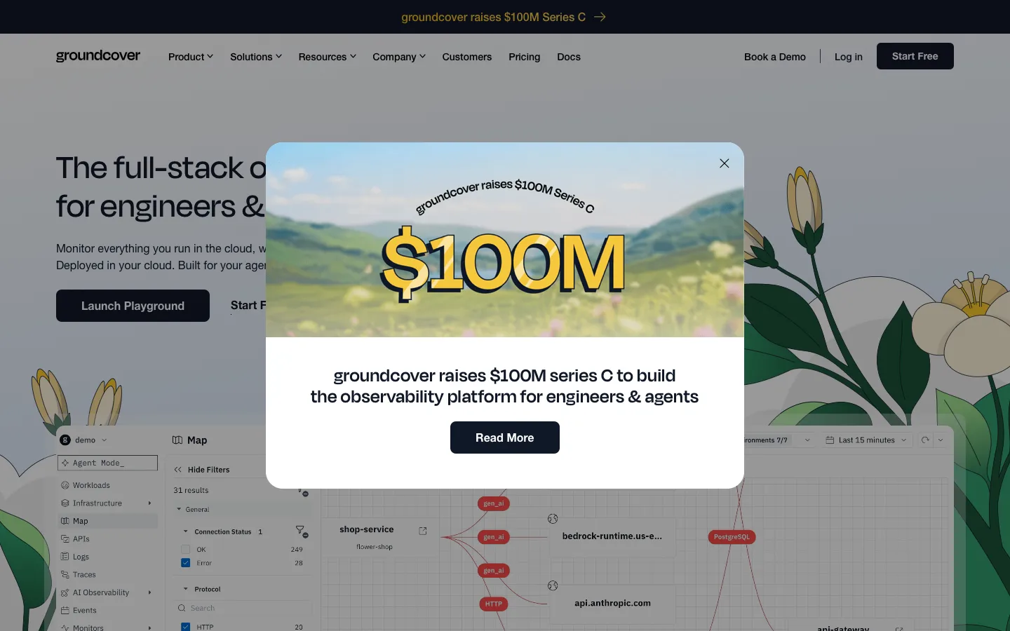 groundcover.com - Landing Screenshot Preview