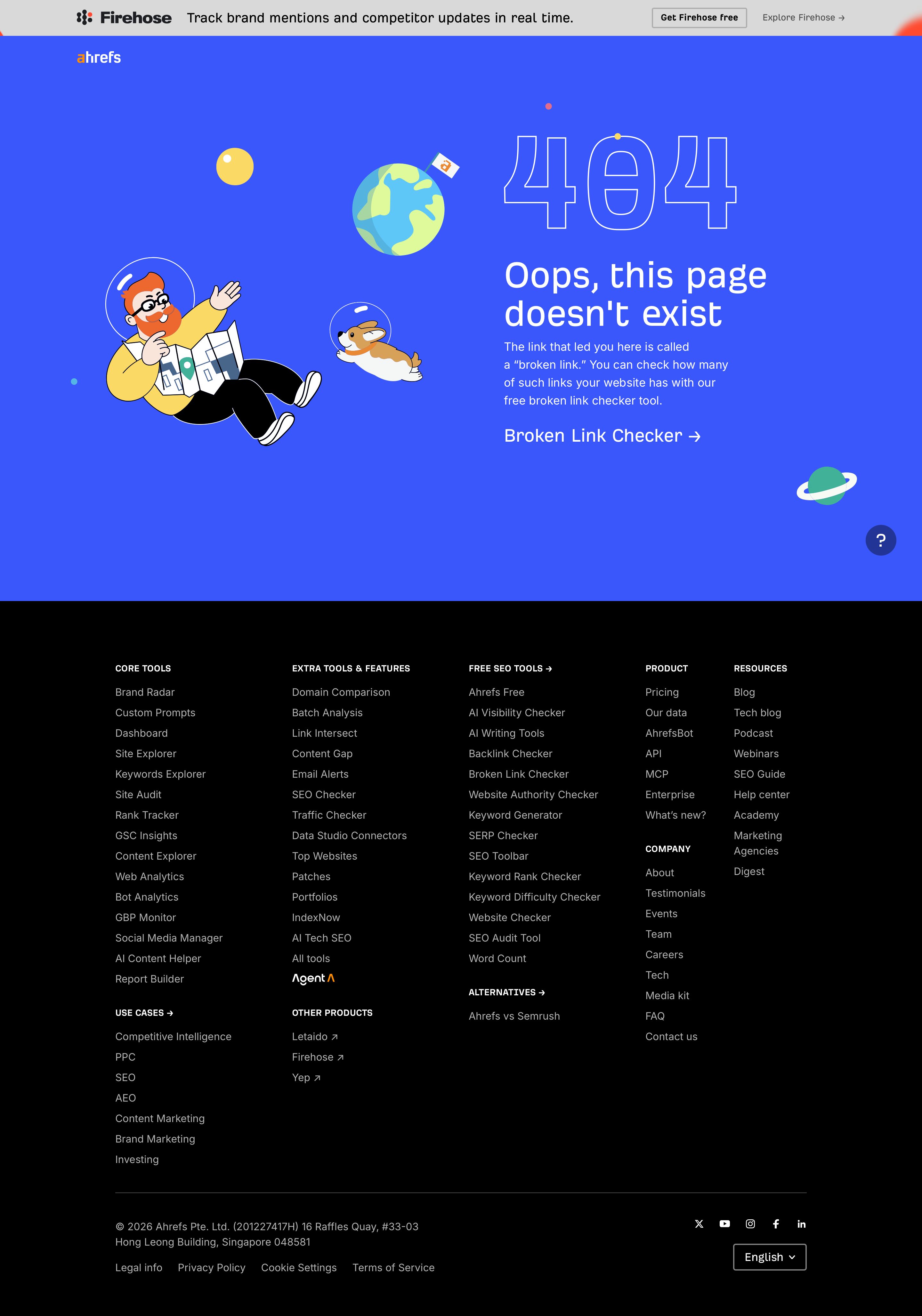 ahrefs.com - 404 - Page not found - Desktop Screenshot