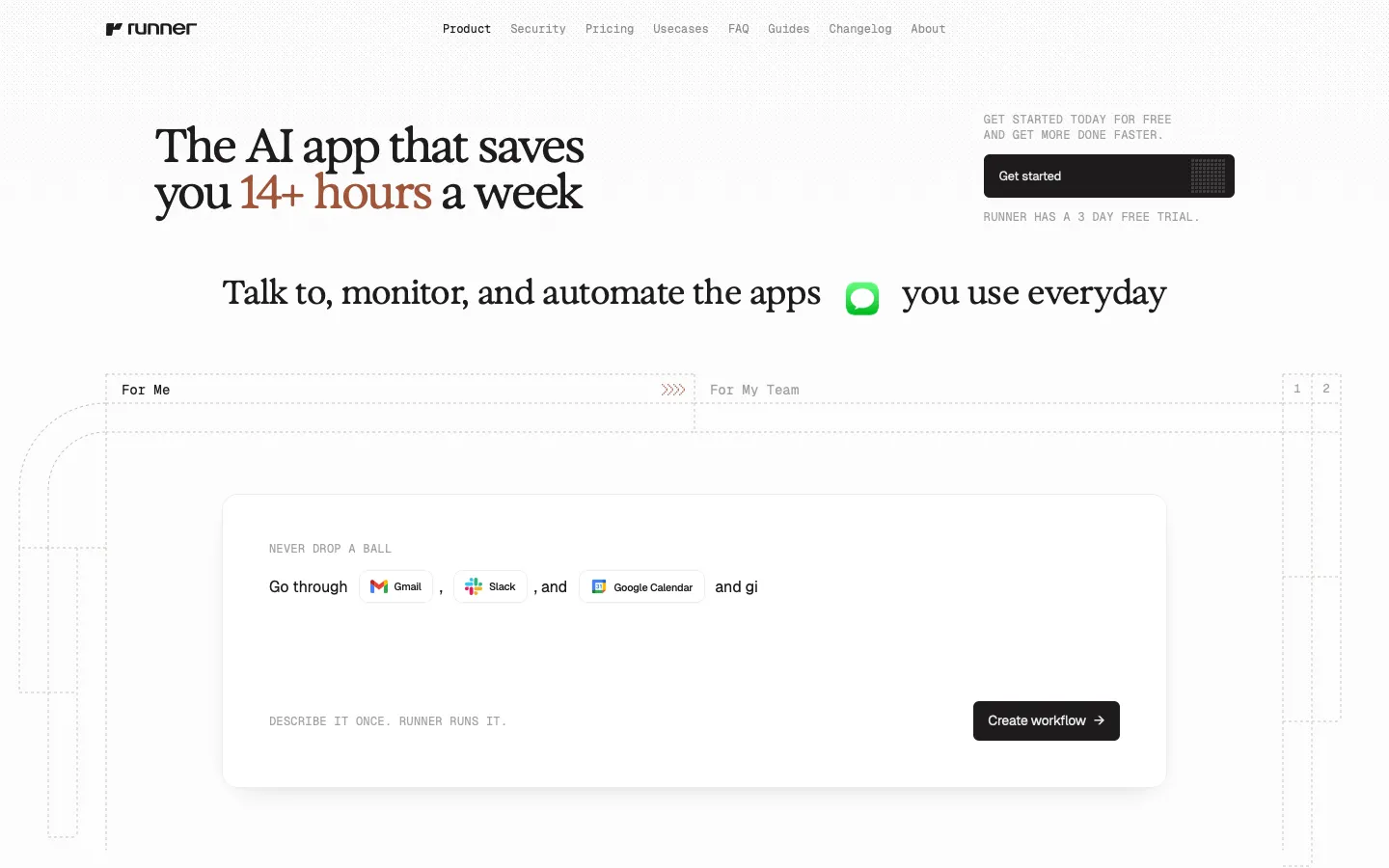 runner.now - Landing Screenshot Preview