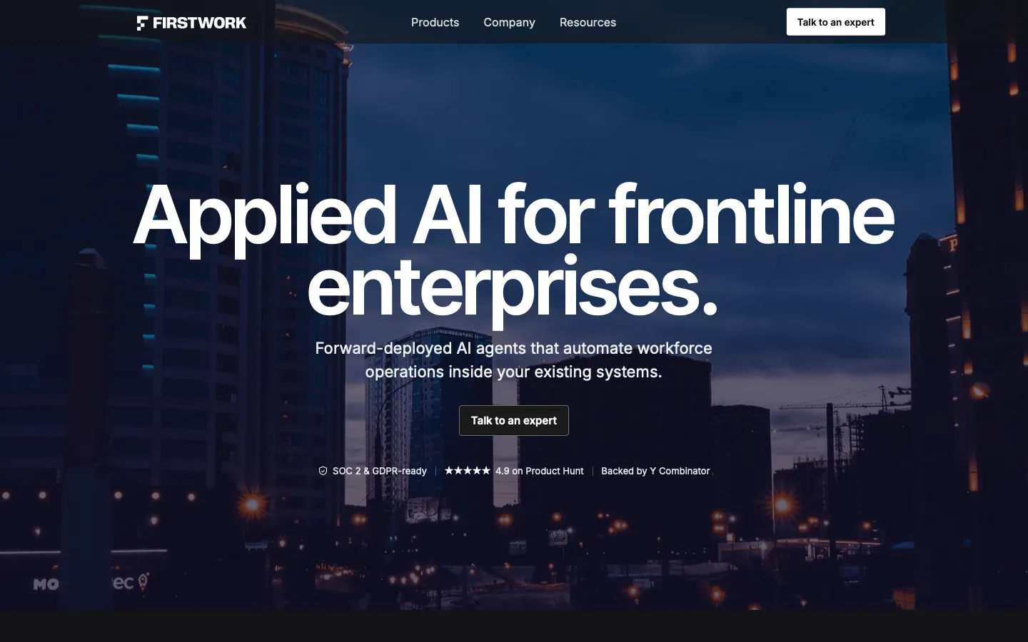 firstwork.com - Landing Screenshot Preview