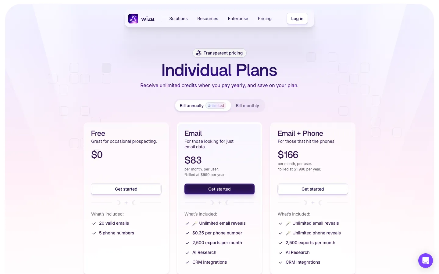 wiza.co - Pricing Screenshot Preview
