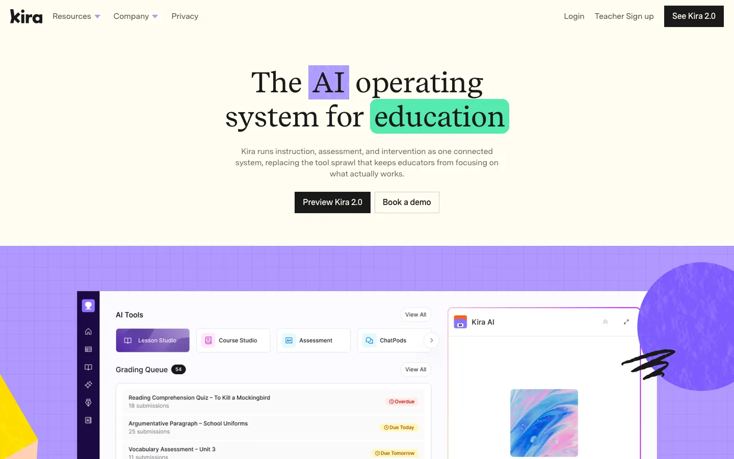 kira-learning.com - Landing Screenshot Preview