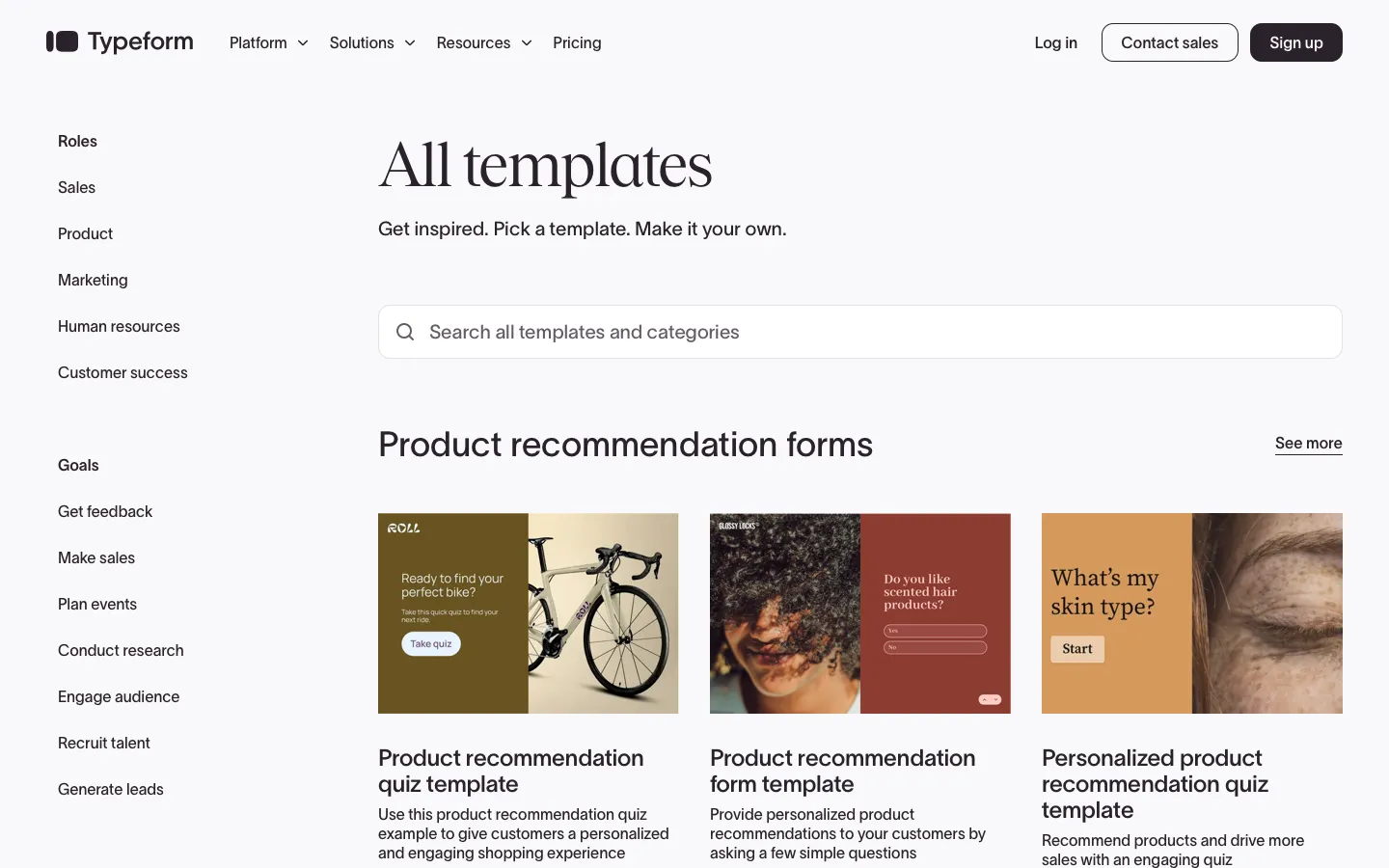 typeform.com - Templates Screenshot Preview