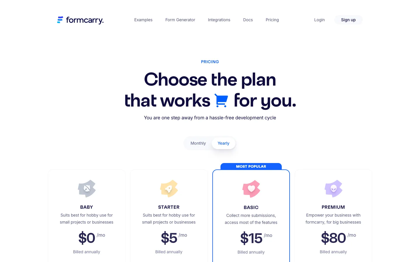formcarry.com - Pricing Screenshot Preview