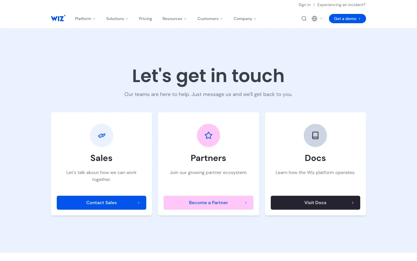 wiz.io - Contact Screenshot Preview
