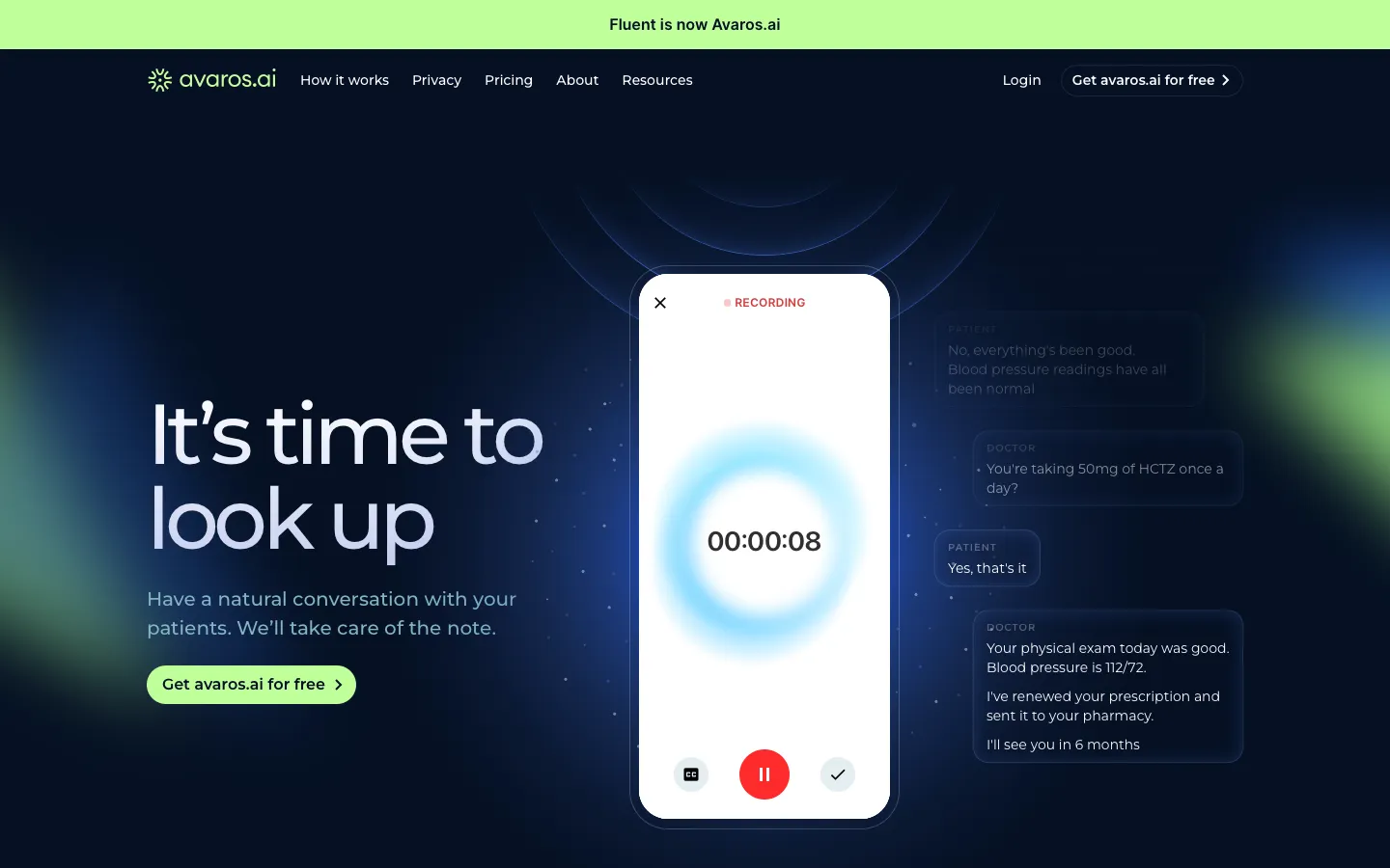 fluent.health - Landing Screenshot Preview