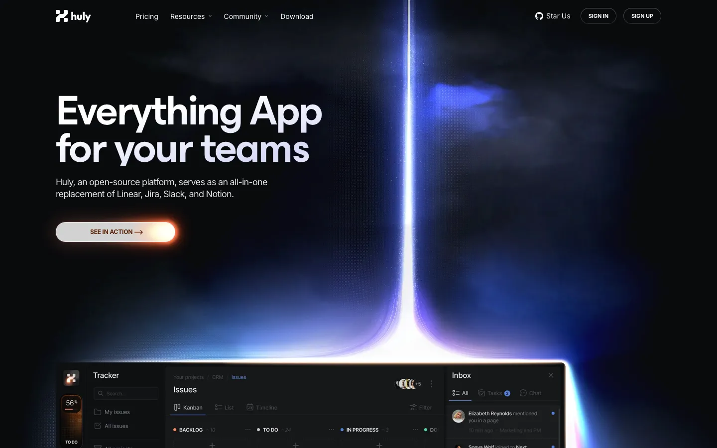 huly.io - Landing Screenshot Preview