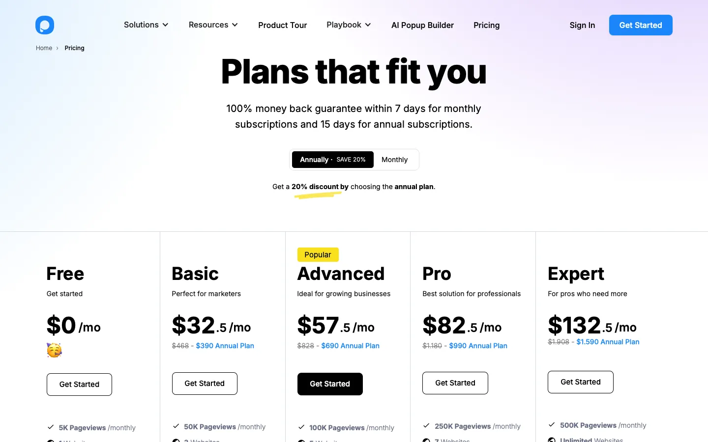 popupsmart.com - Pricing Screenshot Preview
