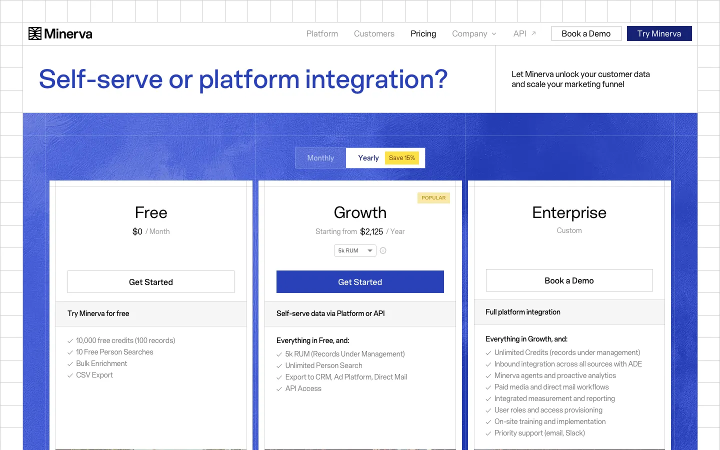 minerva.io - Pricing Screenshot Preview