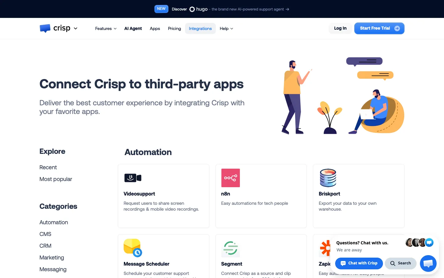 crisp.chat - Integrations Screenshot Preview