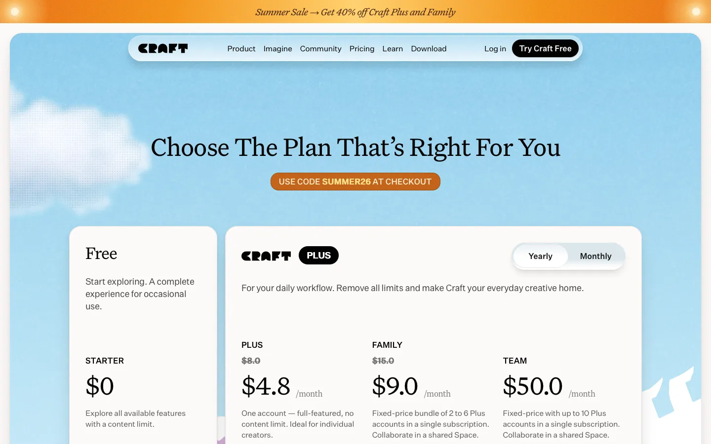 craft.do - Pricing Screenshot Preview