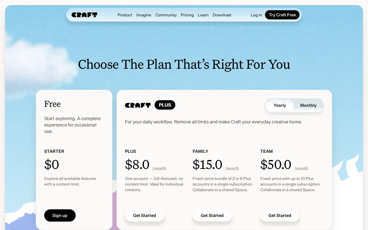craft.do - Pricing Screenshot Preview