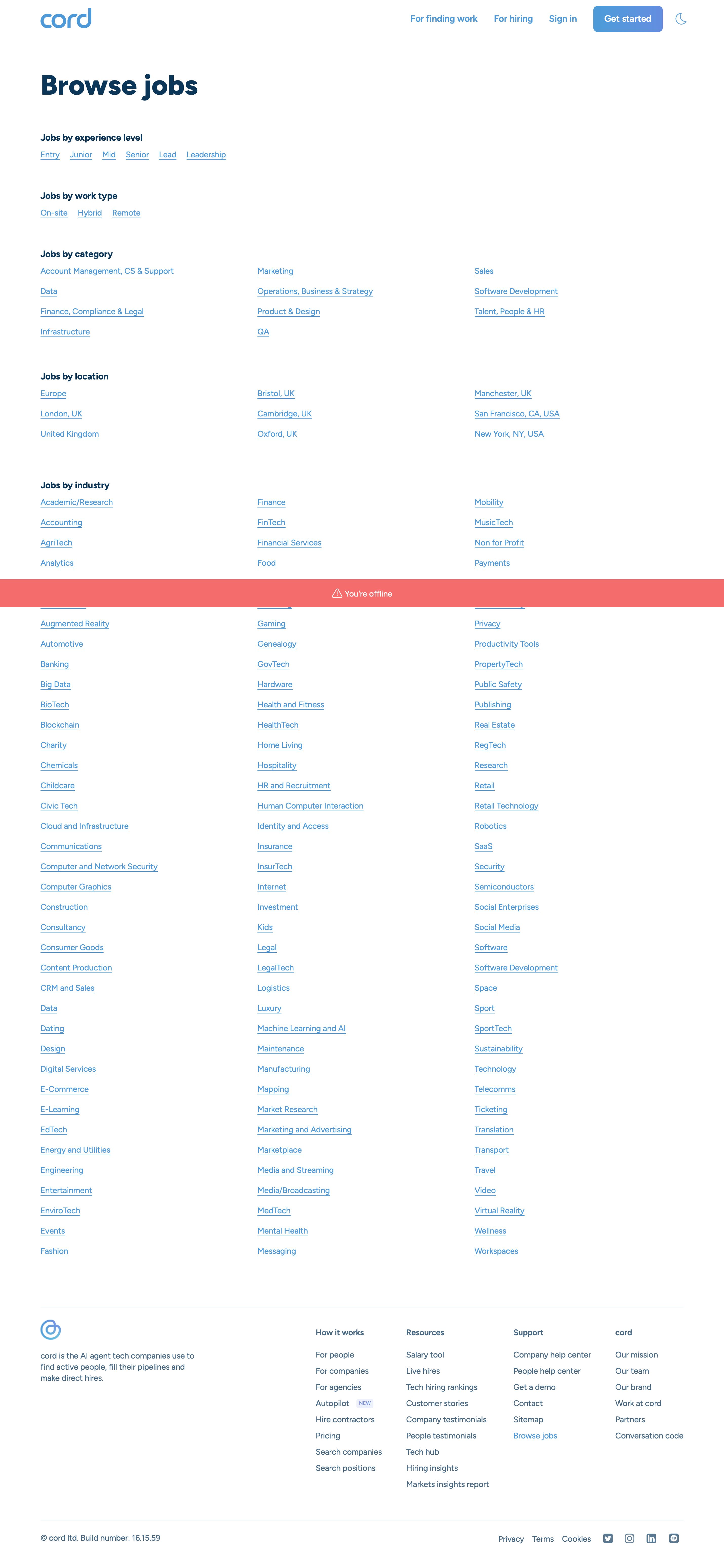 cord.com - Browse jobs - cord - Desktop Screenshot