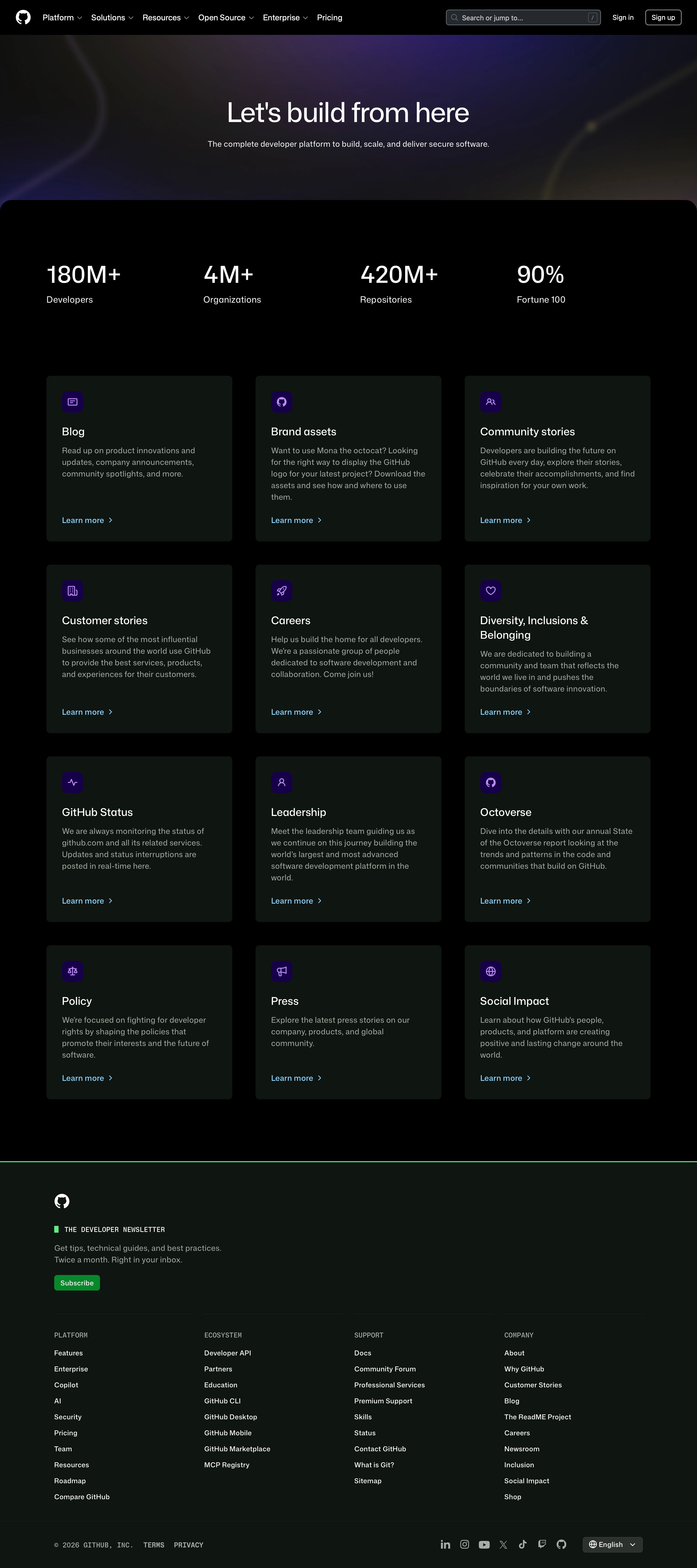 github.com - About GitHub · GitHub - Desktop Screenshot