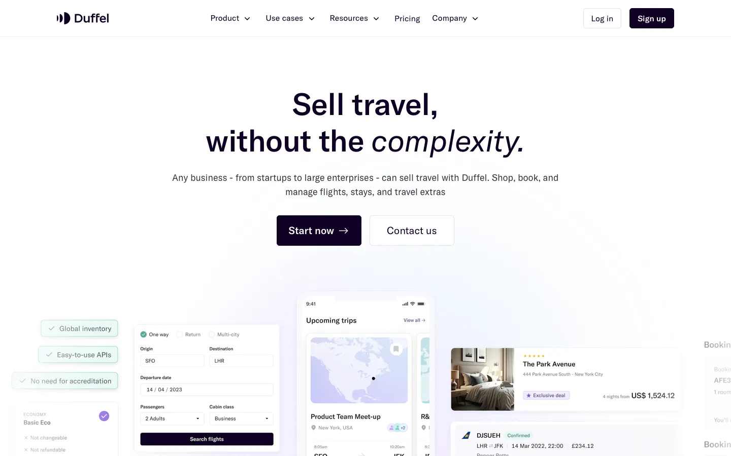 duffel.com - Landing Screenshot Preview