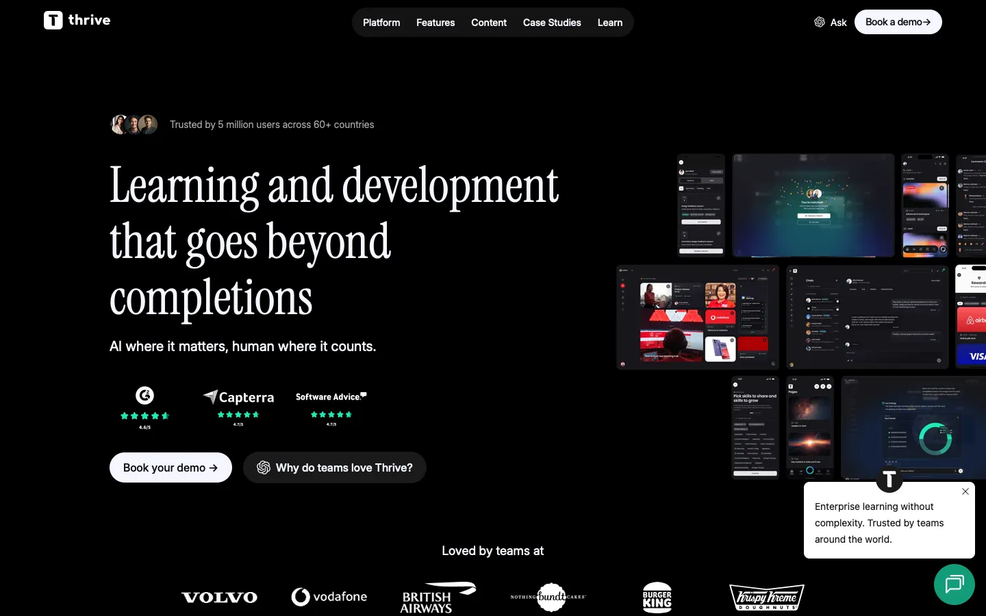 thrivelearning.com - Landing Screenshot Preview