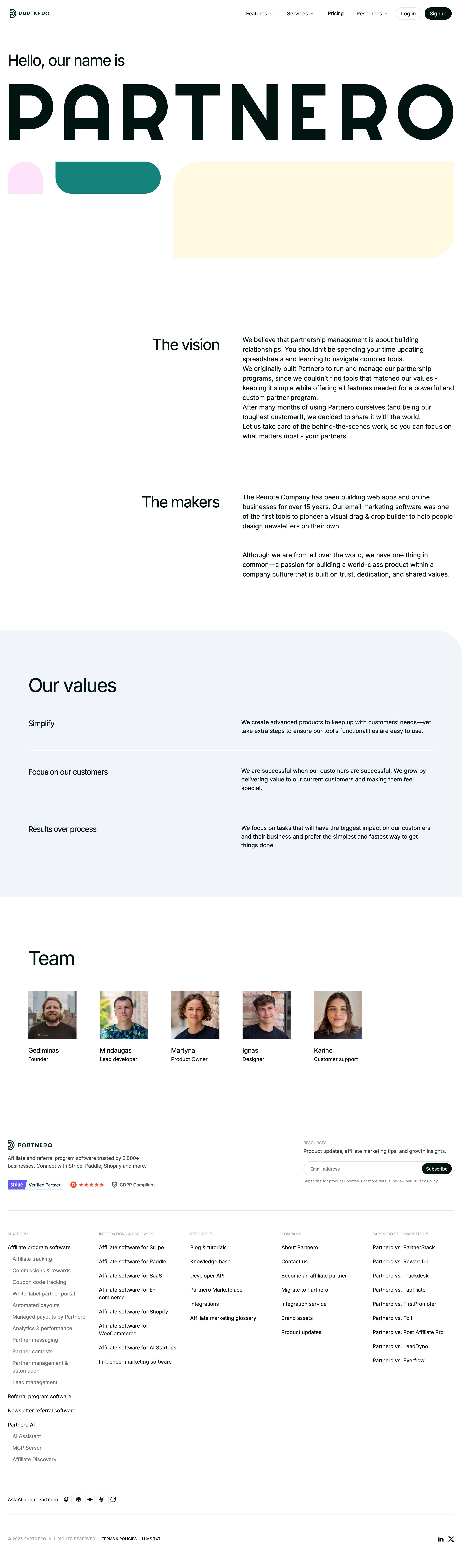 partnero.com - About Us | Learn More About Partnero - Desktop - Mon Aug 03 2026 19:26:34 GMT+0000 (Coordinated Universal Time) Screenshot