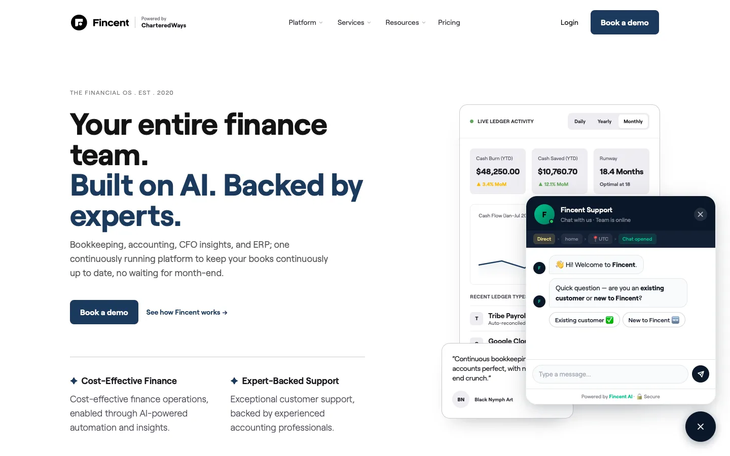 fincent.com - Landing Screenshot Preview