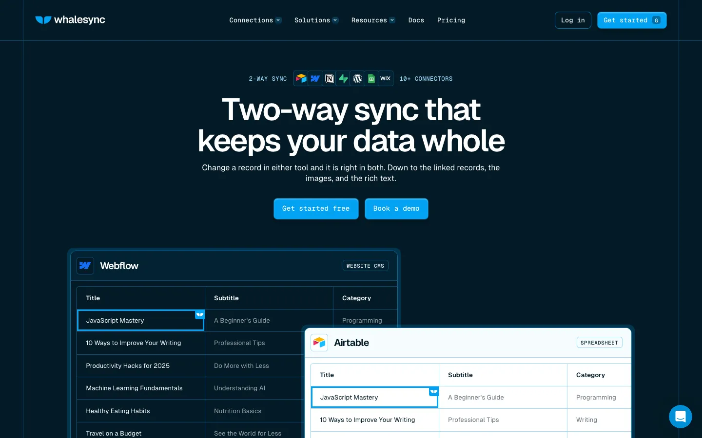 whalesync.com - Landing Screenshot Preview