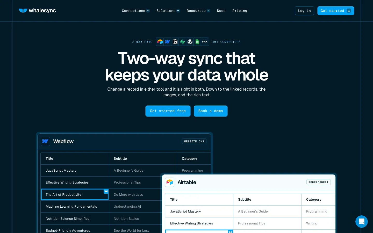 whalesync.com - Landing Screenshot Preview