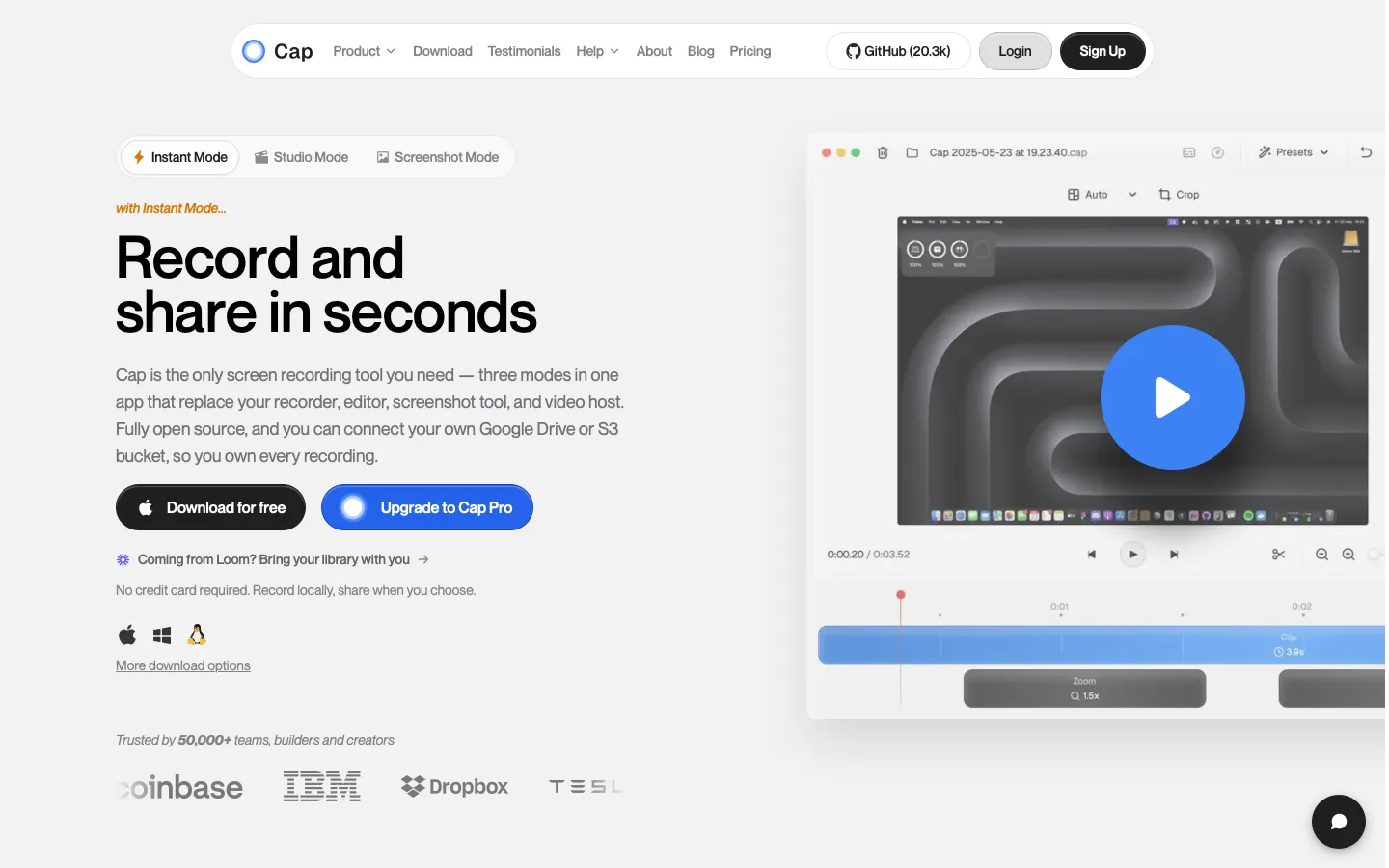 cap.so - Landing Screenshot Preview