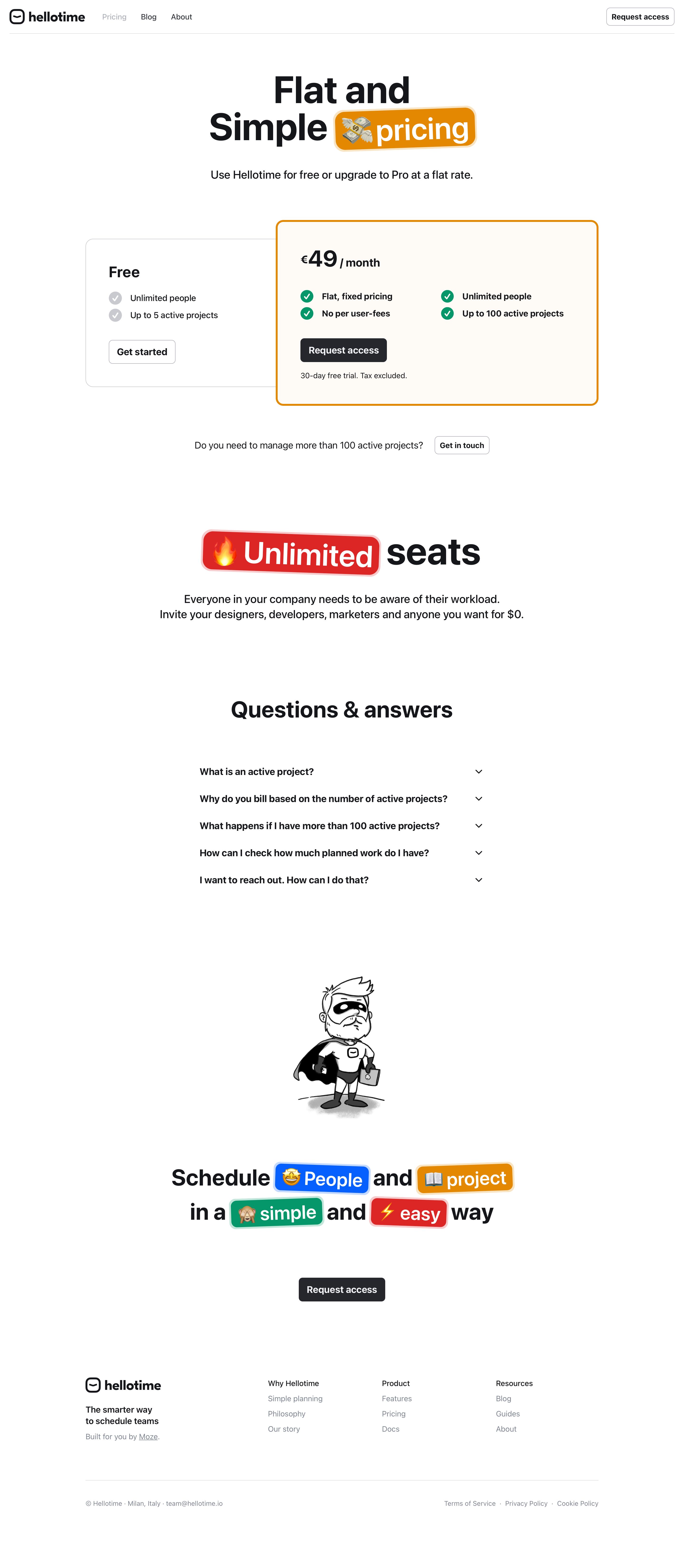 hellotime.io - Pricing | Hellotime - Desktop - Mon Aug 03 2026 13:28:19 GMT+0000 (Coordinated Universal Time) Screenshot