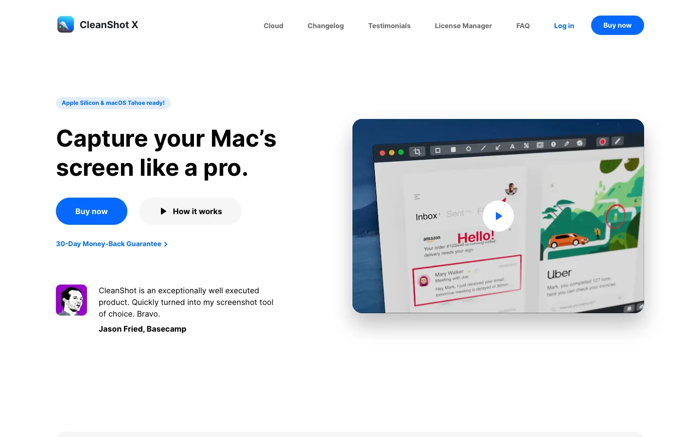cleanshot.com - Landing Screenshot Preview