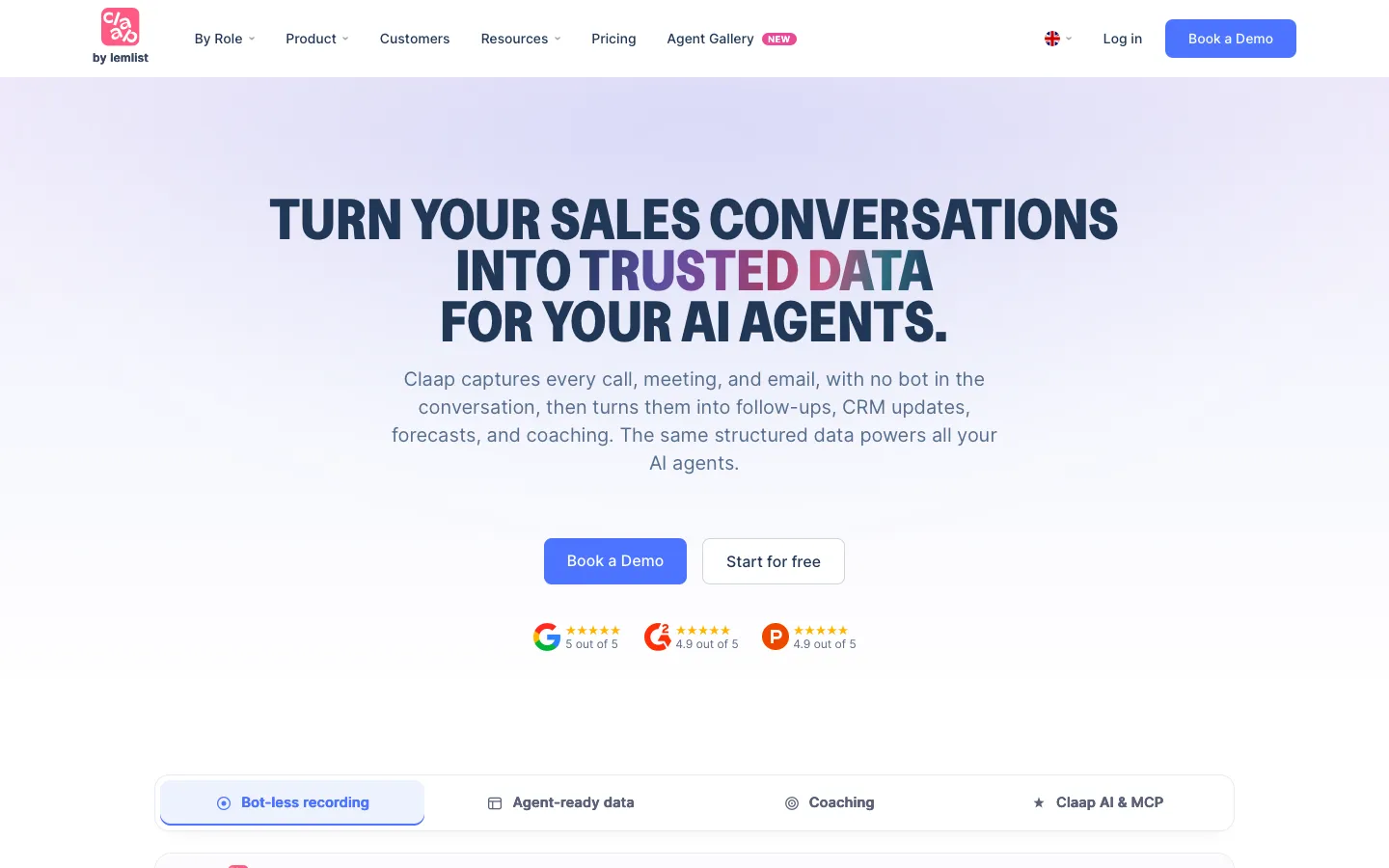 claap.io - Landing Screenshot Preview