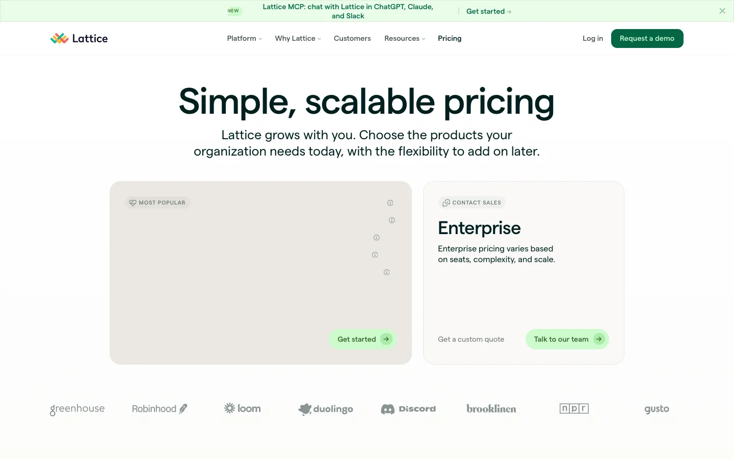 lattice.com - Pricing Screenshot Preview