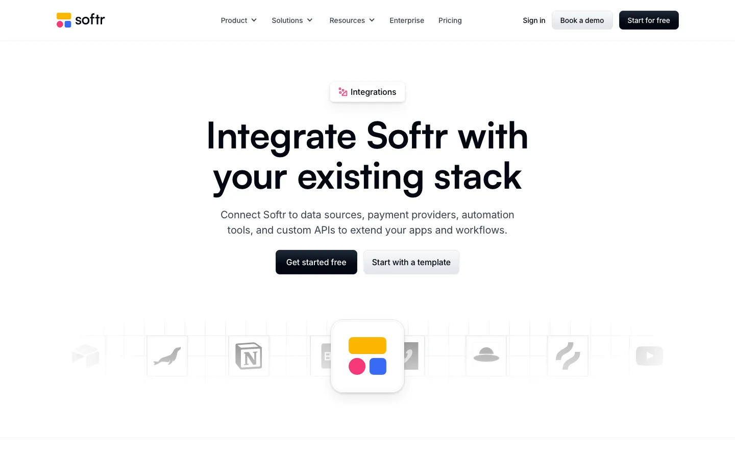 softr.io - Integrations Screenshot Preview