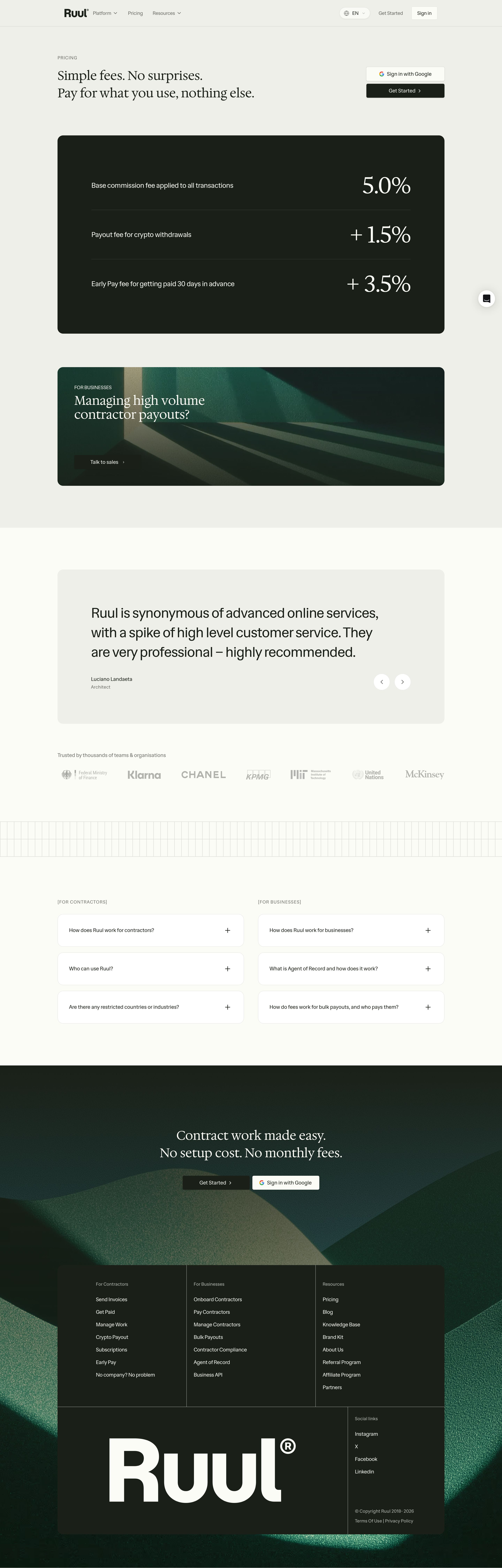 ruul.io - Pricing | Ruul - Desktop - Tue Jul 28 2026 05:14:18 GMT+0000 (Coordinated Universal Time) Screenshot