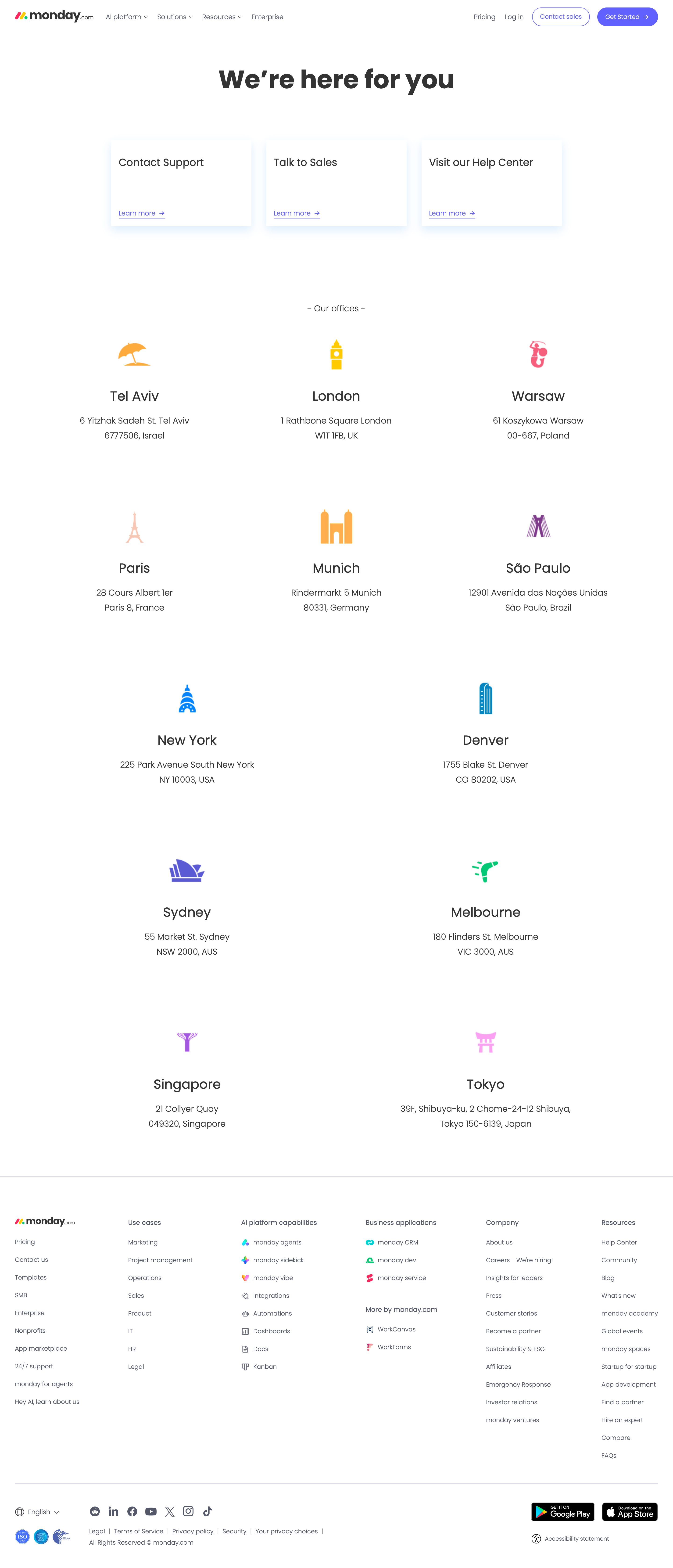 monday.com - Contact Us | monday.com - Desktop - Wed Jul 29 2026 22:25:45 GMT+0000 (Coordinated Universal Time) Screenshot