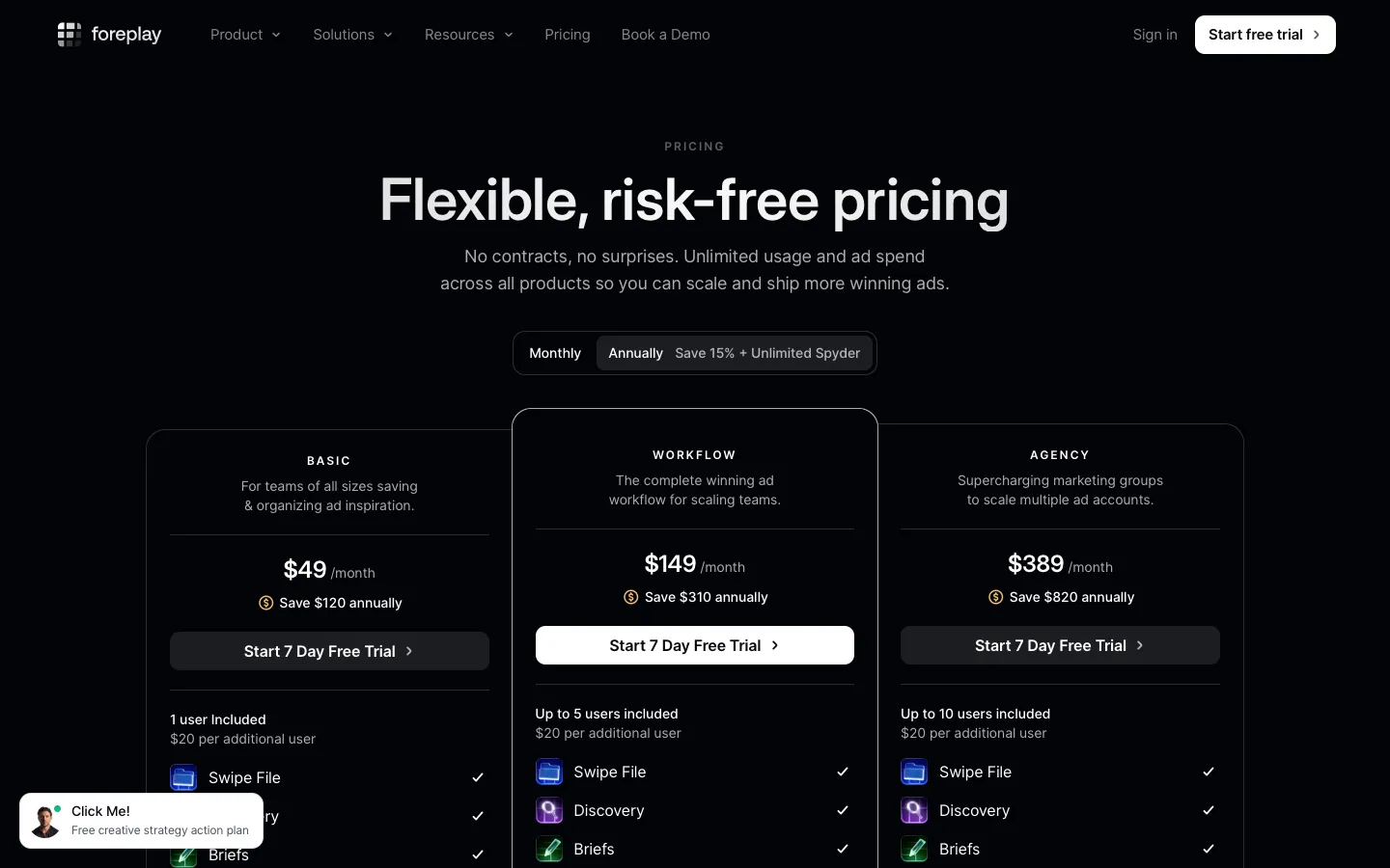 foreplay.co - Pricing Screenshot Preview