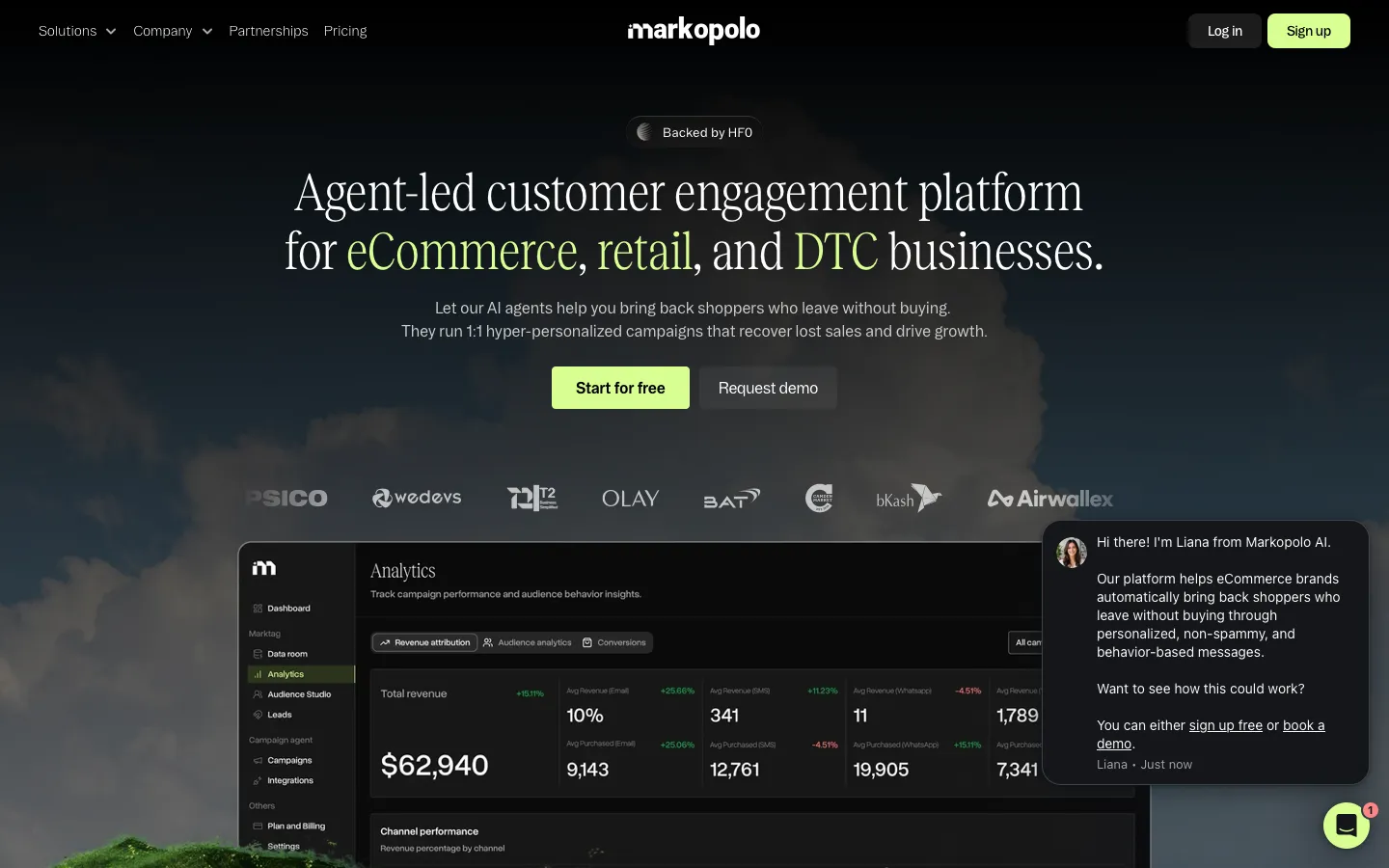 markopolo.ai - Landing Screenshot Preview