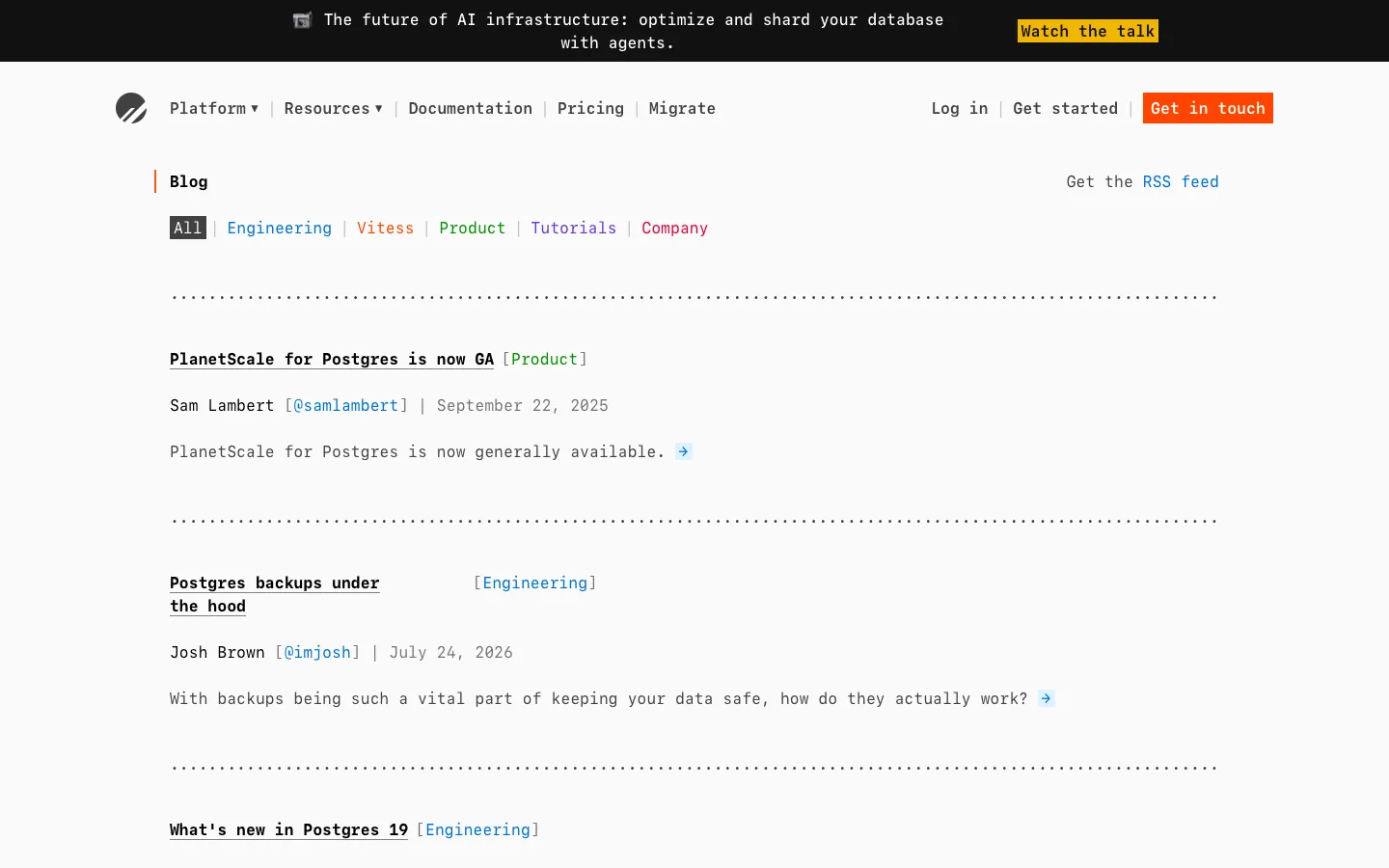 planetscale.com - Blog Screenshot Preview